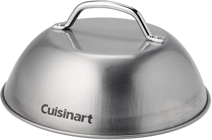 Cuisinart 9” Stainless Steel Melting Dome, Griddle Accessories for Flat Top Cooking, Basting Cover for Enhanced Flavor and Steaming Vegetables, Perfect for Indoor and Outdoor Cooking