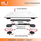 EatSmart Precision Plus Scale for Body Weight, Wide Platform for added comfort. Extra heavy 440 LB capacity
