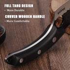 Huusk Viking Knife - Caveman Ultimo Boning Knife with Sheath, Hand Forged Full Tang for Kitchen or Camping Gift for Dad