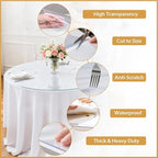 Round Clear Table Cover Protector 36 Inch - 2mm Thick Waterproof PVC Furniture Protective Pad for Dining Room Tabletop
