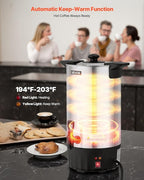 VEVOR Commercial Coffee Urn, 60 Cup 9 L Hot Beverage Dispenser with Dripless Faucet, Quick-Brewing Stainless Steel Large Commercial Coffee Maker, for Catering, Business, Party, Church & Restaurant