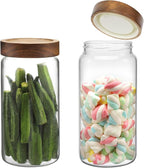 Glass Jar with Screw Top Lid 37oz Borosilicate Glass Spice Jars Seasoning Containers Kitchen Glass Food Storage Canisters for Pantry Liquid Tea Bath Salts Fermenting