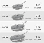 MICHELANGELO 10 Inch Frying Pan with Lid, Nonstick Frying Pan with Non Toxic Granite Coating, 10 Inch Stone Skillet, Non Stick Frying Pans for Cooking, Induction Compatible