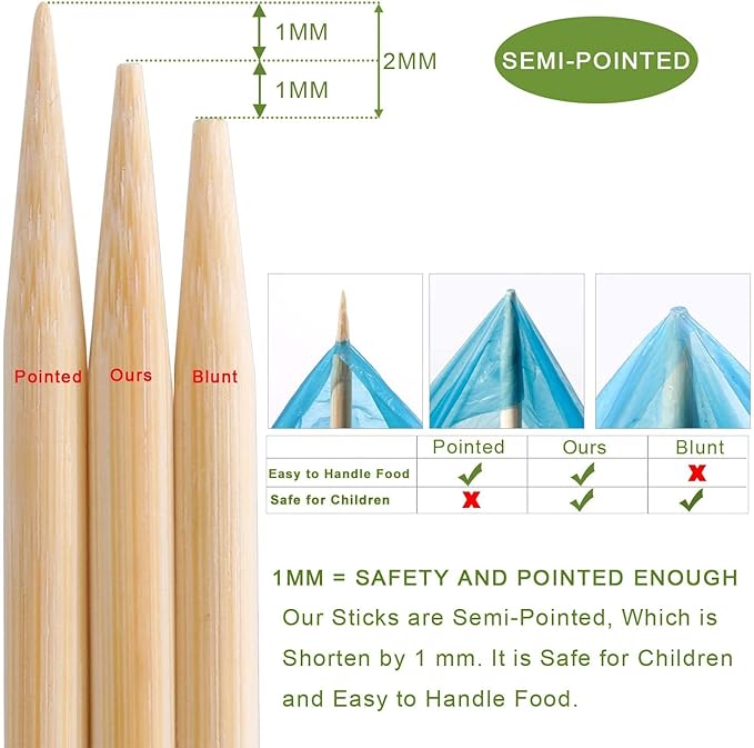 200 PCS Bamboo Marshmallow Roasting Sticks, SMores Skewers for Fire Pit, Extra Long 14 Inch Heavy Duty 4mm Thick Wooden SMores Sticks for Open Fire Pits Roaster Barbecue Hot Dog Camping Kebab Sausage