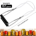 Canning Jar Lifter, Canning Tongs, Stainless Steel Jar Lifter with Rubber Grip Handle for Home Kitchen, White