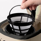Haden 12-Cup Programmable Coffee Maker for Home or Office, Putty & Chrome – Drip Brewer Machine with Brew Strength, Delay Brewing, Auto Shut-Off and Reusable Washable Water Filter