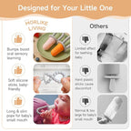 Morlike Baby Tiny Pops, 100% Silicone Popsicle Mold for Infants 4 Months +, Breastmilk Ice Pop Molds Teethers for Teething Relief, Baby Essentials, BPA Free & Dishwasher Safe (Grey)