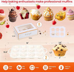 Silicone Muffin Pans for Baking with Metal Reinforced Frame 2 Pack with 6 Pack cupcake boxes（6 count）, Nonstick Silicone Cupcake Pan for Baking Homemade Muffins, Dishwasher Safe BPA Free