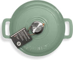 Signature Enameled Cast Iron Dutch Oven, Non-Stick Serving Pot with Tight Fitting Lid for Perfect Roasting, Baking, Sauteing, and Bread Making | 13.5Q (12.7L) - Sage