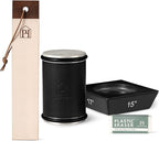 Black Roller Sharpener for Knives with Leather Strop - Knife Sharpener Kit with 15, 17, 20 & 22 Degree Angles - Roller Knife Sharpening System Stand, Holder & Eraser