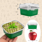 50 Pcs Mini Square Baking Cups with Lids,5oz Aluminum Foil Mini Cake Pans with Lids,Disposable Ramekins Cake Pans,150ml Dessert Cups Cupcake Pans for Wedding Birthday Party,Dark Green
