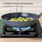 PRICUSIS Nonstick Ceramic Frying Pan, Skillet with Stay Cool Handle, Egg & Omelet & Chef's Pan, Induction Compatible & Oven Safe, Dishwasher Safe, PTFE PFAS & PFOA Free (10+12 Inch)