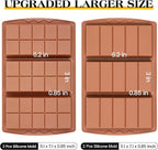 4 Pcs Chocolate Bar Mold Deep Dubai 0.85 Inch Stuffed Chocolate Molds Silicone Large Break Apart Silicone Molds (10 Snap + 5 Snap）