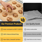 Parchment Paper Sheets, 9x13 In 120PCS Non-Stick Parchment Paper for Baking, Baking Enthusiasts, Withstands Temperatures up to 450°F, 100% Natural Wood Pulp