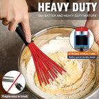 Walfos Whisk,7+9+11in Silicone whisk, BPA free Whisks for Cooking Non Scratch. Heat Resistant(480°F) Wisk. Perfect for Blending, Mixing, Beating etc.Dishwasher Safe.Set of 3 (Colorful)