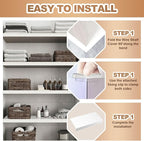 5 Pcs Wire Rack Covers 38x12x3 inch PVC Pantry Shelf Cover 0.31 inch Thick Removable Closet Wire Rack Shelf Covers,Decoration Kitchen Bathroom Office Shelving (Light Luxury White,38x12x3 inch)