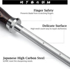 HOSHANHO Honing Rod,12 Inch Professional Kitchen Knife Sharpener Rod, Japanese High Carbon Knife Sharpening Steel with Ergonomic Pakkawood Handle, Ideal for All Chef Knives
