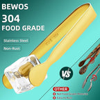 BEWOS 12Pcs Mini Serving Tongs - 4.3 Inch 304 Stainless Steel Ice Tongs, Gold Serving Tongs for Charcuterie Boards Accessories Serving, Coffee Bar, Tea Party, Desserts Banquet and Ice Bucket