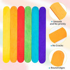 WISYOK 90Pcs 8 Inch Colorful Jumbo Craft Sticks, Large Popsicle Sticks, WaxingSticks, Rainbow Wooden Popsicle Sticks, Paint Stir Sticks Great for DIY Crafts, Plant Labels, and Educational Tools