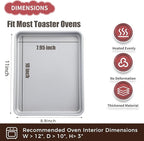 2-PACK Toaster Oven Pans for Baking,Shinsin 9X11 Non-stick Baking Trays, 57% Thicker Cookie Sheet Pans Set, Dishwasher Safe and Heavy Duty Small Replacement Trays for Toaster Cven (Silver)
