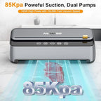 Automatic Vacuum Sealer Machine, 85Kpa Powerful Suction for Dry and Moist Food Preservation, External Hose & Bag Cutter, Leakproof Seal, Self-Cleaning Mode