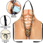 Funny Men Cooking Grilling Aprons Belly BBQ Funny Gag Gifts for Christmas, White Elephant Gift Exchange (MuscleMankini, One Size)