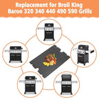 2-in-1 Reversible 17.48” x 12.48” Pre-Seasoned 11242 Cast Iron Griddle for Broil King Baron, Crown, Crown Pellet Series Grill, Flat Griddle Top Plate for Gas Stove/Charcoal/Electric/Propane/Gas Grill