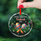 Maracas Player Christmas Glass Ornament, Personalized Musical Instrument Xmas Ornament with Text & Name, Maracas Glass Keepsake Gifts for Music Lover, Custom Instrument Lover Ornaments Christmas 2025