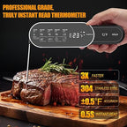 Smart Meat Thermometer Digital with Ultra-Fast 0.5 Sec Instant Read, NIST Certified ±0.5°F Accuracy, Auto-Rotating Backlight Display, IP67 Waterproof, Oven Safe for Grill, BBQ, Smoker, Candy