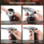 Whiskey Smoker Kit with Torch - Cocktail Smoker Infuser Kit, Old Fashioned Drink Smoker Kit, Anniversary and Birthday Bourbon Whiskey Gifts for Men, Dad, Husband, Boyfriend (No Butane)