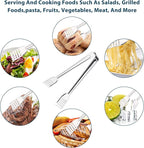 8 Pack Serving Tongs, 9 Inch, Silver, Stainless Steel, Ideal for Parties & Daily Use