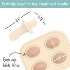PrimaStella Silicone Petite Pops - Baby Popsicle Mold - BPA Free - Dishwasher Safe - 4 months+ (Oat Teether Pops)