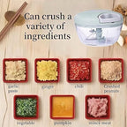 Manual Food Processor Vegetable Chopper,‌ Portable Hand Pull String Garlic Mincer Onion Cutter for Veggies, Suitable for Vegetables, Ginger, Garlic, Fruits, Onion, Potato, Salad (Green 500 ml)