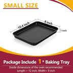 P&P CHEF 10.5 Inch Baking Cookie Sheet Pan, Carbon Steel Oven Tray, Non Stick Bakeware for Cooking Baking Bread Meat Vegetables, Sturdy & Healthy, Easy Clean, 1Pc