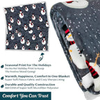 PAVILIA Premium Christmas Sherpa Throw Blanket | Snowman Decoration, Fleece, Plush, Warm, Cozy Reversible Microfiber Holiday Blanket 60x80