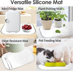 Silicone Coffee Maker Mat with Lip, 17.4'' x 10.6'' Heavy Duty Coffee Maker Mat for Countertops, Coffee Tray Fit Under Coffee Machine Appliance Automatic Machines Espresso Accessory, White