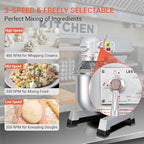 15 QT Bread Mixer, Commercial Industrial Grade Food Stand Mixer with Stainless Steel Bowl and 3 Types of Mixing Tools, Built for Professional Baking: Effortlessly Handles Large Recipes