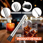 Muddler for Cocktails,8" Stainless Steel Cocktail Muddler for Lemonade, Lemon Smasher Bartender Accessories, Crushes Ice,Fruits & Herbs, Bartender Tool for Home,Bar Use,Lemonade stand supplies