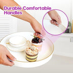 Gifturbo White Round Serving Tray,Decorative Serving Trays with Handles, Coffee Table Tray Ottoman Round Plastic Trays for Living Room, Bathroom