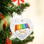 Personalized Xylophonist Christmas Ceramic Ornament, Custom Text Name & Year Xylophone Xmas Ornament, Xylophone Player Xmas Tree Hanging Ornaments 2025, Gift for Men Women Instrument Lover