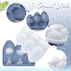 Hoolerry Ice Cube Molds Cube Trays Fun Shapes Silicone Ice Ball Maker with Lid for Whiskey Cocktails Juice Drinks Beverage Crafting Accessories White Elephant Gifting(Blue,Multi-size)