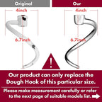 qAp quality art Practical Stainless Steel Spiral Dough Hook Replacement for KitchenAid 5Plus & 6QT Bowl-Lift Stand Mixers, Rustproof & Easy Clean, Efficient Kneading for Bread, Pizza, Pasta, Cookies