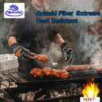 BBQ Gloves, Oven Gloves 1472℉ Heat Resistant Gloves for Grilling, Kitchen Gloves for BBQ, Grilling, Cooking, Baking-1 Pair
