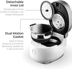 CUCKOO Twin Pressure Rice Cooker 3-Cup Uncooked / 6-Cup Cooked with Induction Heating Technology, 15 Menu Modes with Voice Guide, Small Rice Maker Multi-Cooker & Pressure Cooker (CRP-MHTR0309FW)