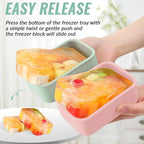 6 Packs 1 Cup Silicone Soup Freezer Molds with Lid Silicone Soup Freezer Trays Rectangle Reusable Food Preserving Tray Freezing Sauces Stews(Pink, Sage Green)