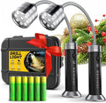 Flexible LED BBQ Grill Lights Set of 2 - The Perfect Grilling Accessories Light with 360-Degree Magnetic Base and Gooseneck - 100% Portable Weatherproof Outdoor Lamp w/ 6 Batteries Included