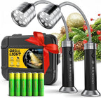 Flexible LED BBQ Grill Lights Set of 2 - The Perfect Grilling Accessories Light with 360-Degree Magnetic Base and Gooseneck - 100% Portable Weatherproof Outdoor Lamp w/ 6 Batteries Included