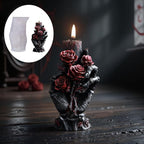 Halloween Candle Molds Kit with 50pcs Wax Core, Spooky 3D Ghost & Skeleton Candle Mold Kit for DIY Halloween Candles, Soap, and Resin Crafts, Home Party Decor Skull Flower Hand(B-Hand)