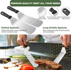 Griddle Accessories Set of 30, Flat Top Grill Accessories Set for Blackstone and Camp Chef, Grill Spatula Set with Enlarged Spatulas, Basting Cover, Scraper for Outdoor BBQ