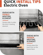 5 Pack Oven Liners for Bottom of Oven, 17x25" Large Heavy Duty Non-Stick Reusable Oven Mat for Electric, Gas, Toaster & Convection Ovens - BPA & PFOA Free, Dishwasher Safe, Kitchen Essentials, Black